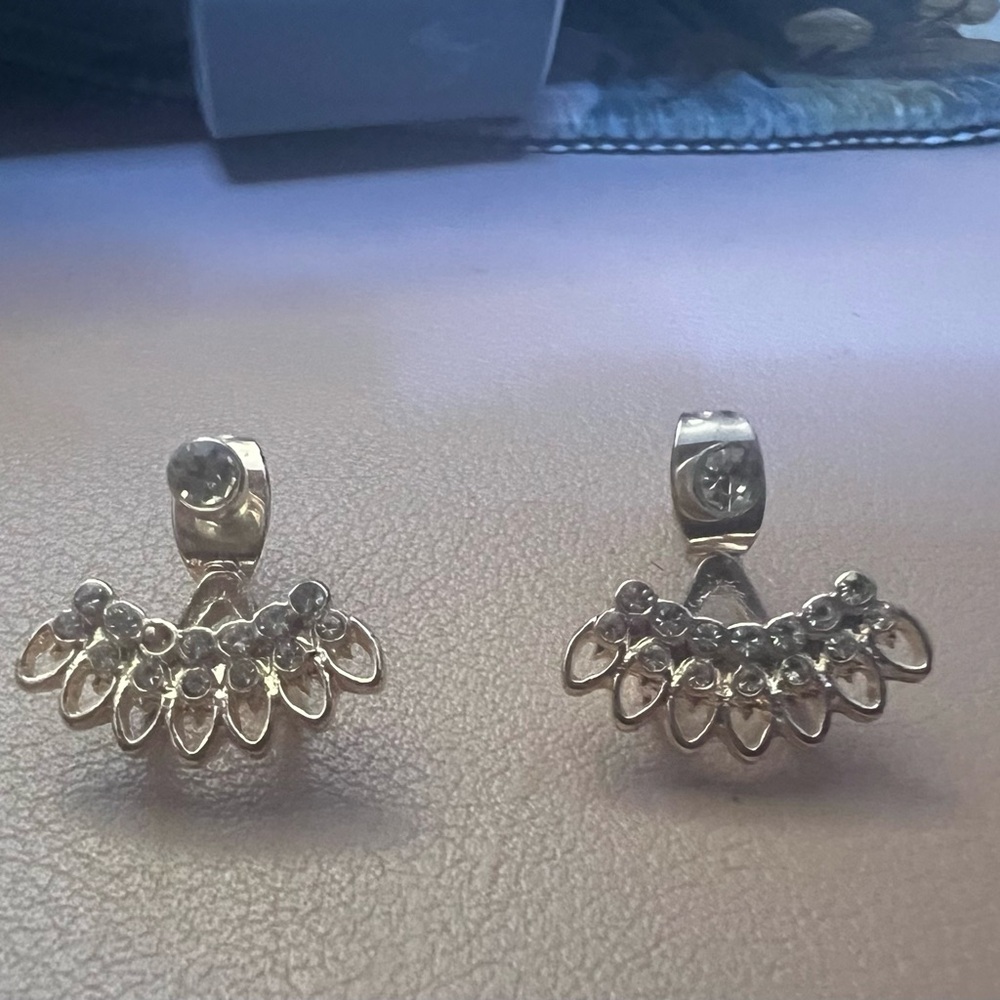 Rose Gold Jacket Earrings